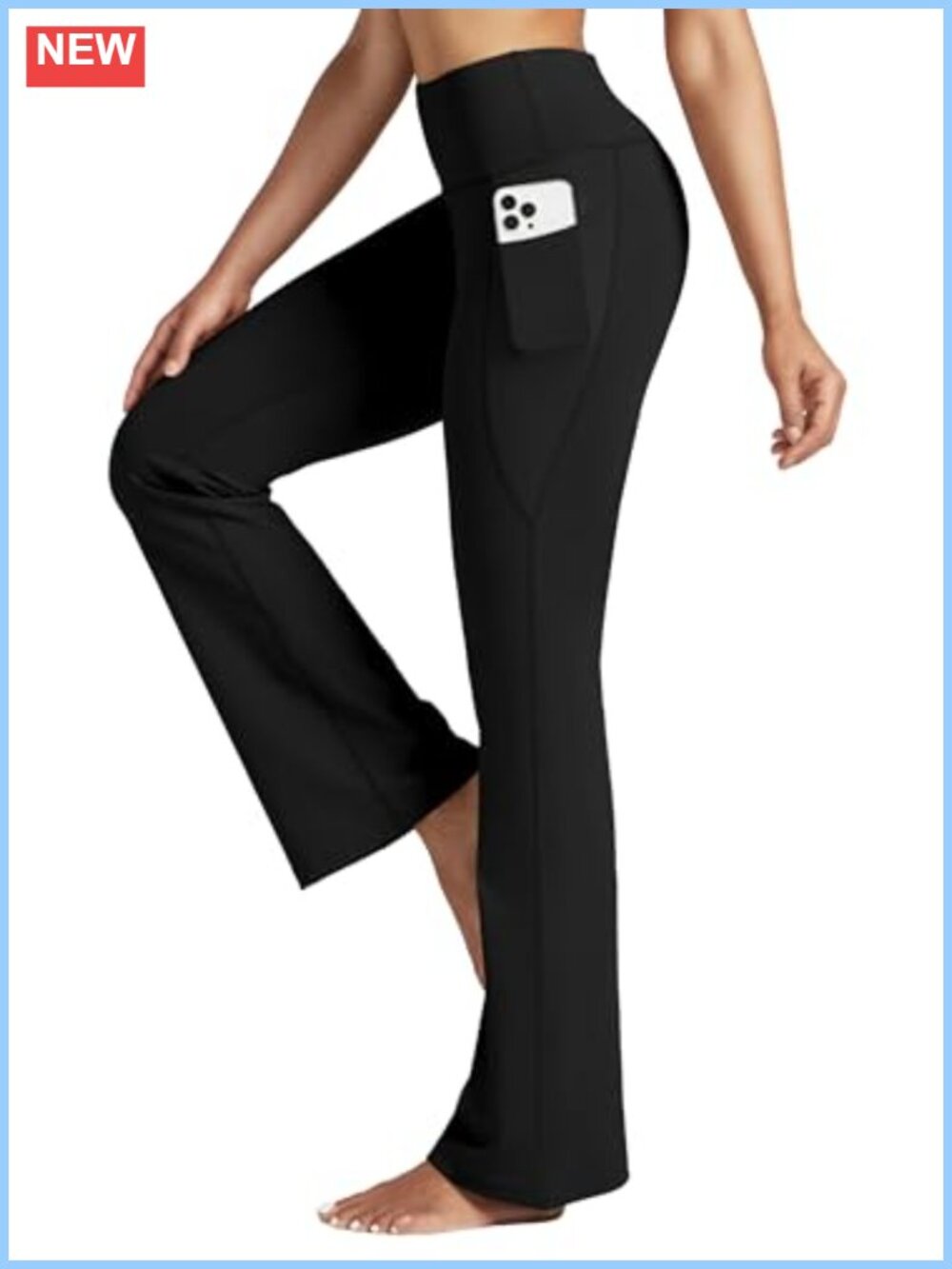 High Waist Flare Leggings Yoga Pants with Pockets Bootcut Tummy Control Workout